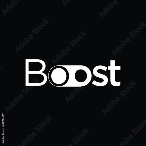 boost logo vector text design for technology business company identity
