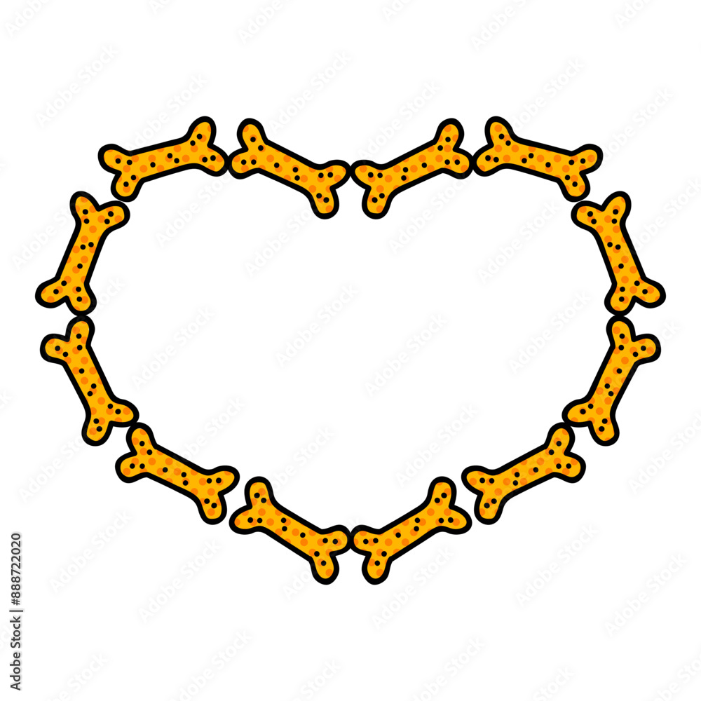 Dog food biscuit in heart shape halftone color vector illustration Dog food biscuit in heart shape halftone color vector illustration