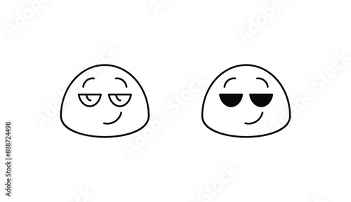 Smirking icon design with white background stock illustration