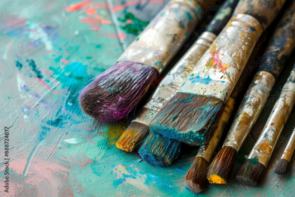 Obraz premium Paint stained brushes