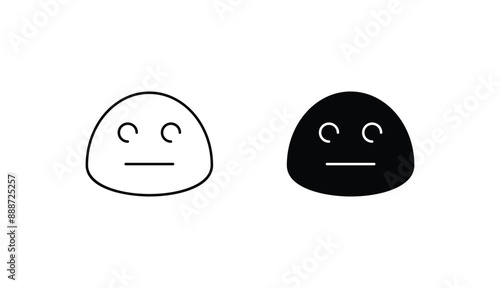 No Expression icon design with white background stock illustration