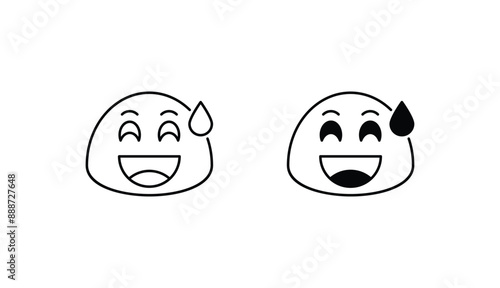 Grin icon design with white background stock illustration
