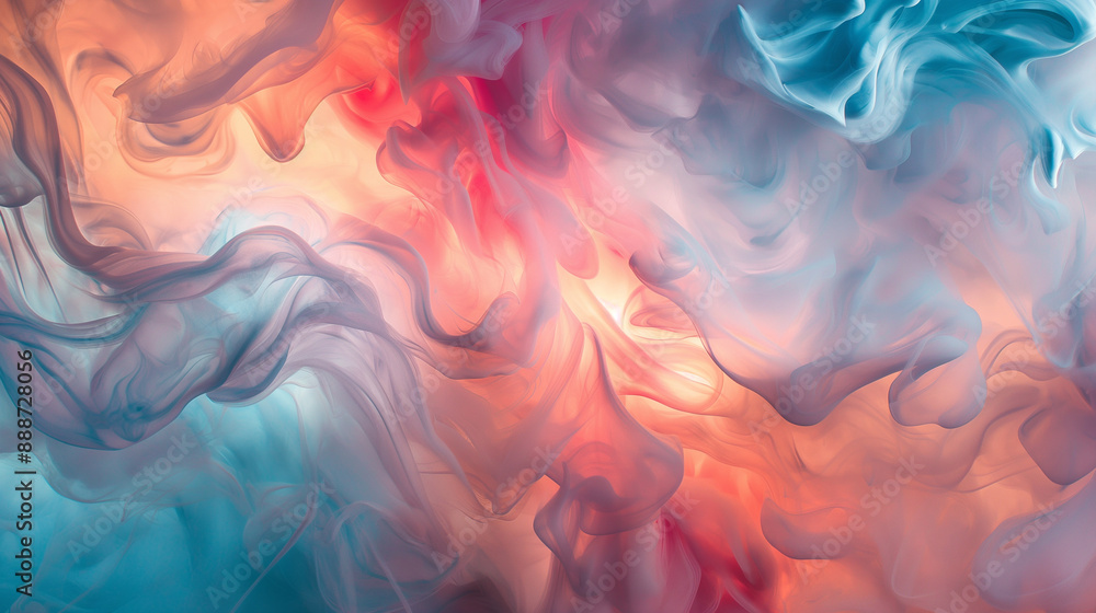 Abstract swirls of colorful smoke in shades of pink, blue, and orange. Abstract swirls of colorful smoke in shades of pink, blue, and orange.
