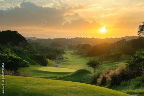 Wallpaper Mural Stunning Philippine golf course at sunset Torontodigital.ca