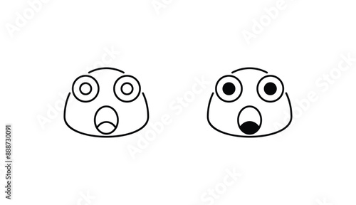 Astonished icon design with white background stock illustration