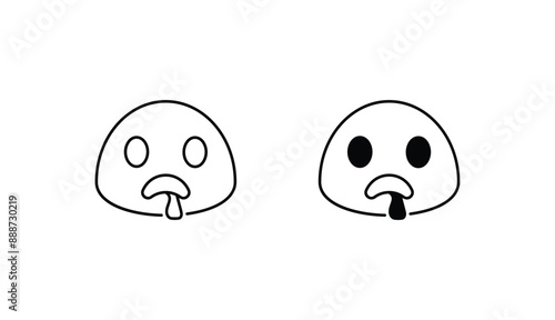 Drooling icon design with white background stock illustration