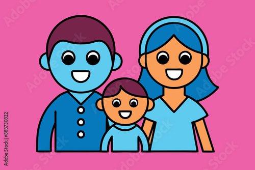 Happy family icon design, vector art illustration