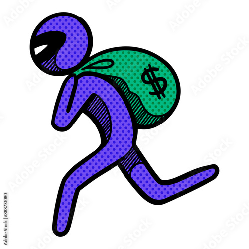 Icon hand drawn halftone color vector illustration