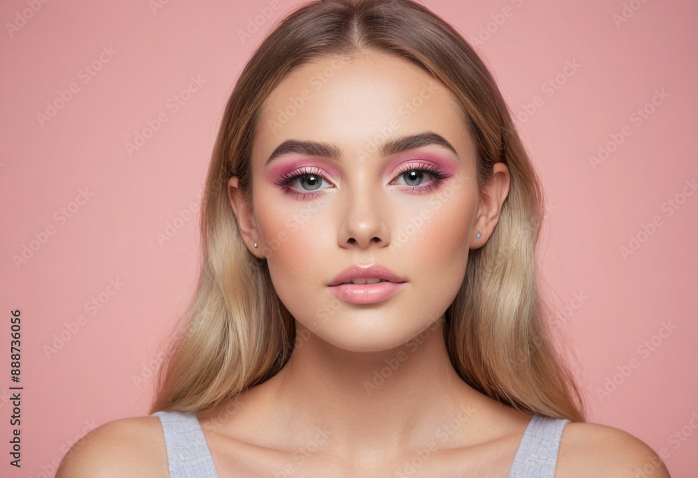 A professional makeup artist doing a bridal makeup tutorial with an elegant A professional makeup artist doing a bridal makeup tutorial with an elegant