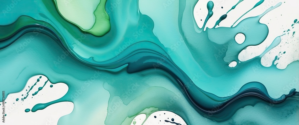Vibrant abstract watercolor art featuring fluid green and blue waves, perfect for modern decor, creative backdrops, and tranquil, elegant designs Vibrant abstract watercolor art featuring fluid green and blue waves, perfect for modern decor, creative backdrops, and tranquil, elegant designs