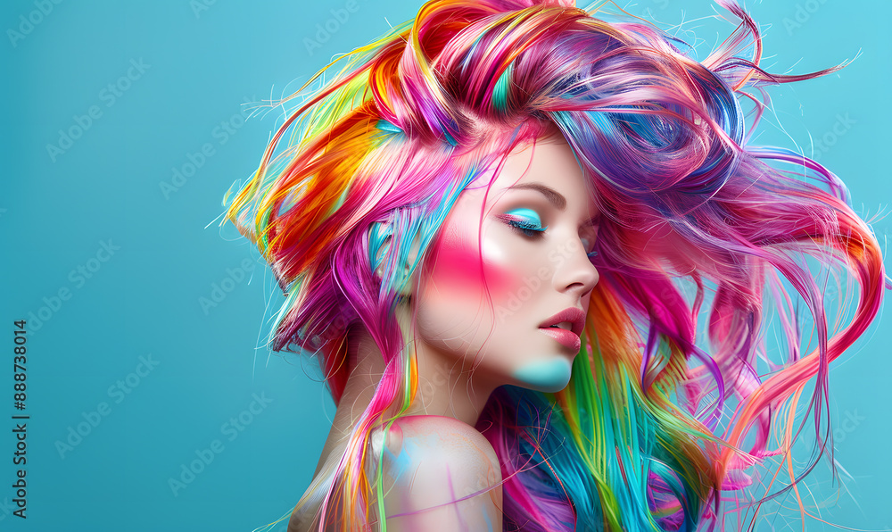 Naklejka premium graphic advertising images focusing on beauty and hair
