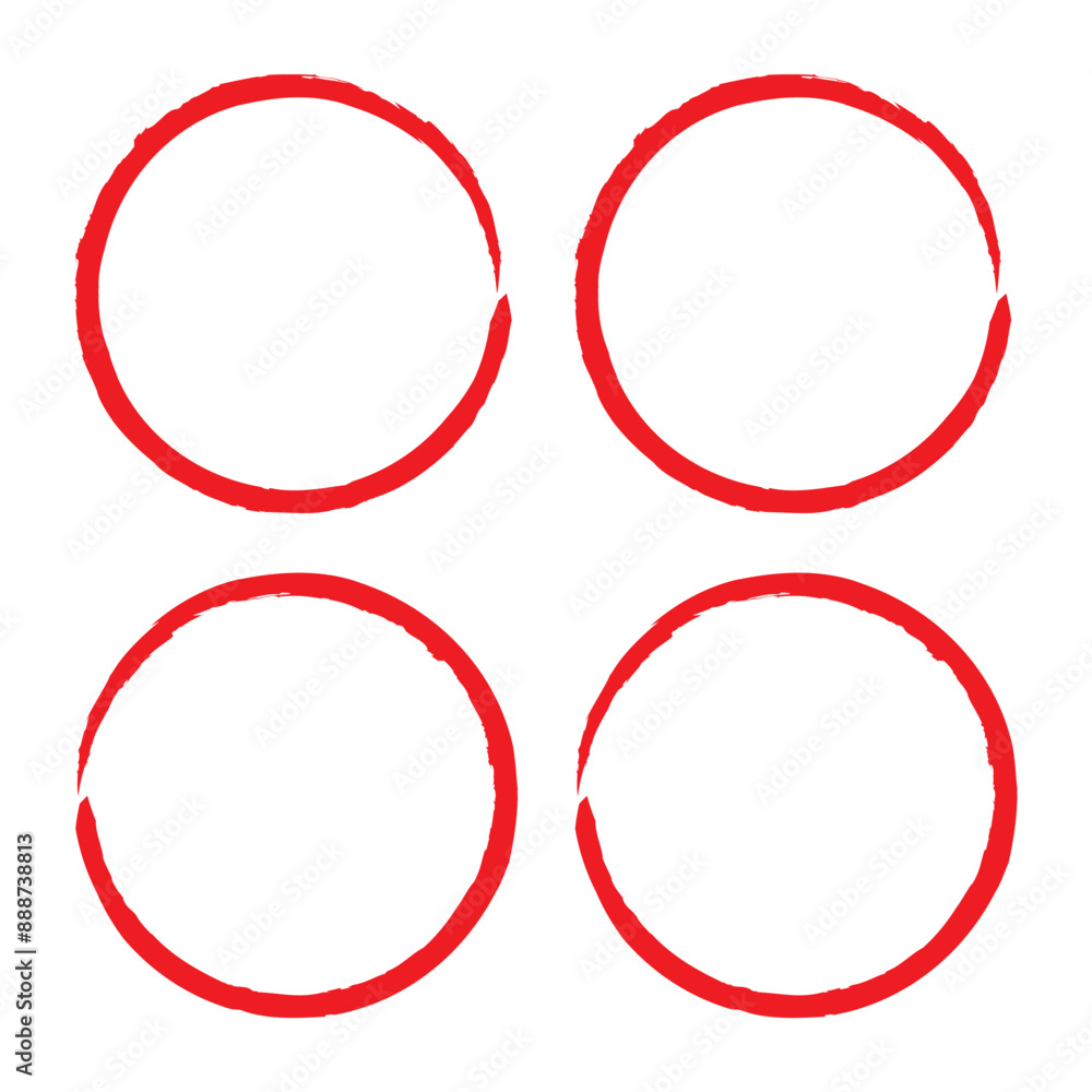 Set of red brush painted ink stamp frames with place for your design element. Vector illustration. Eps Set of red brush painted ink stamp frames with place for your design element. Vector illustration. Eps