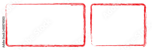 Bilde på lerret red brush painted ink stamp banner frame on white background