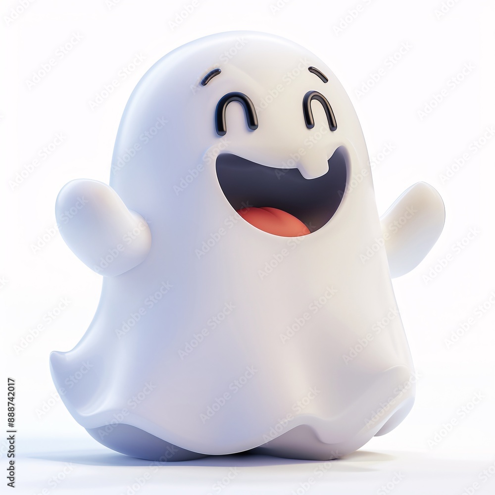 9. 3D cartoon ghost logo, playful expression, boo text 9. 3D cartoon ghost logo, playful expression, boo text