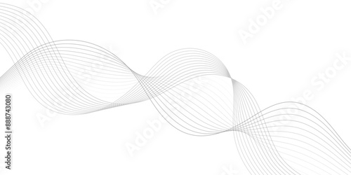 Abstract wave blend lines on transparent background. Design for banner, wallpaper, background and many more. Undulate Grey Wave Swirl, frequency sound wave, twisted curve lines with blend effect.