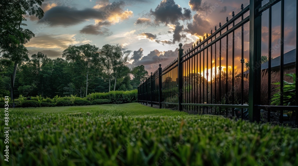 Sunset through a Black Fence Sunset through a Black Fence