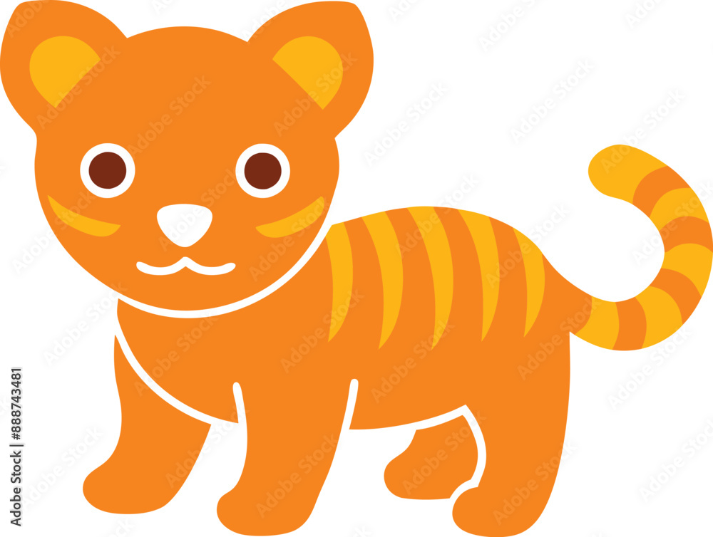 Cute Baby Tiger vector illustration. Tiger sticker, icon, logo. Animal Nature Icon Concept Isolated Premium Vector. Flat Cartoon Style. Cute Baby Tiger vector illustration. Tiger sticker, icon, logo. Animal Nature Icon Concept Isolated Premium Vector. Flat Cartoon Style.