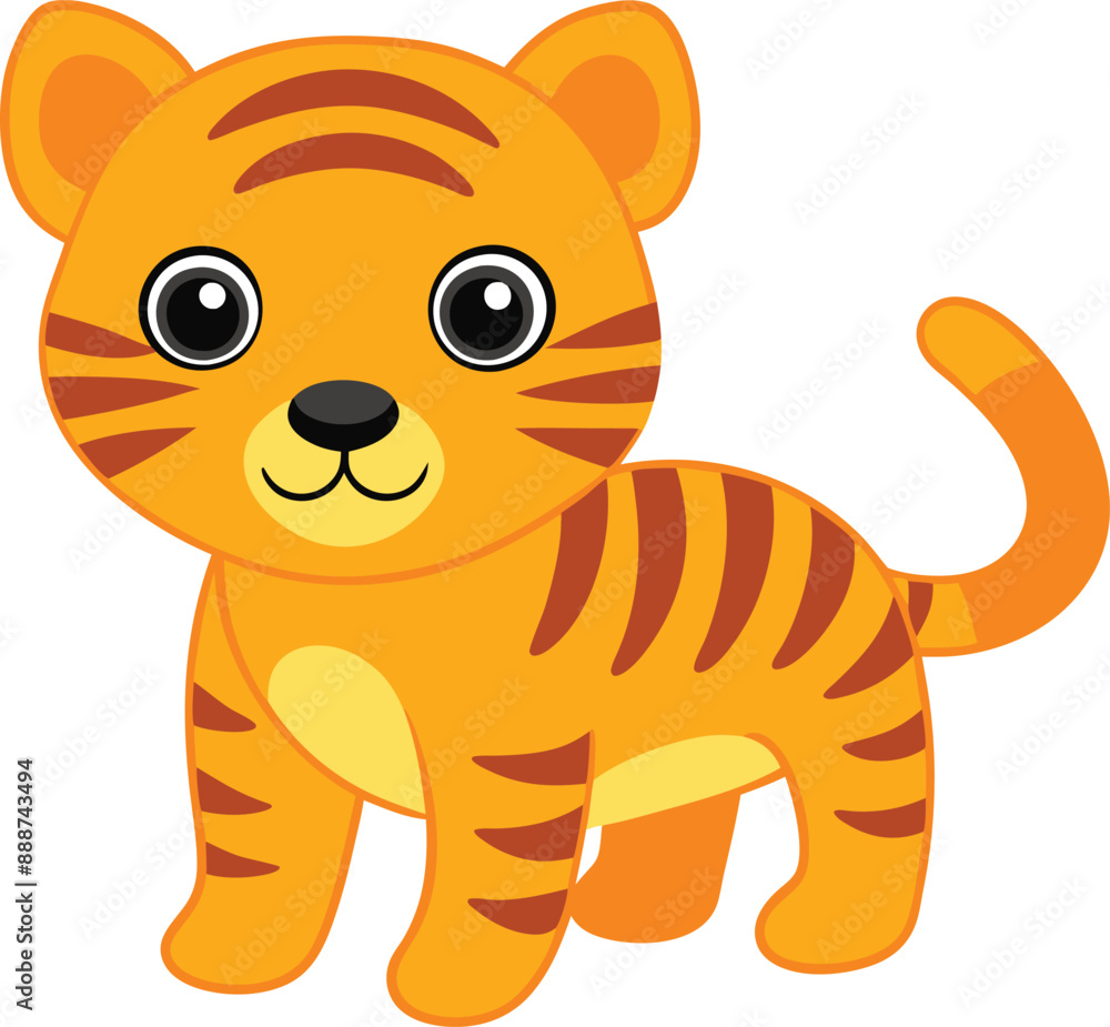 Cute Baby Tiger vector illustration. Tiger sticker, icon, logo. Animal Nature Icon Concept Isolated Premium Vector. Flat Cartoon Style. Cute Baby Tiger vector illustration. Tiger sticker, icon, logo. Animal Nature Icon Concept Isolated Premium Vector. Flat Cartoon Style.