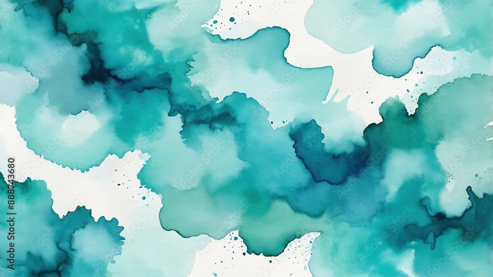 Vibrant Teal Splotches Background Vibrant Teal Splotches Background