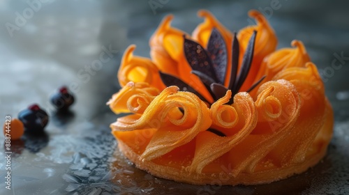 Innovatively Designed Pastry with Unique Fillings in Studio Light Showcase, Generative Ai photo