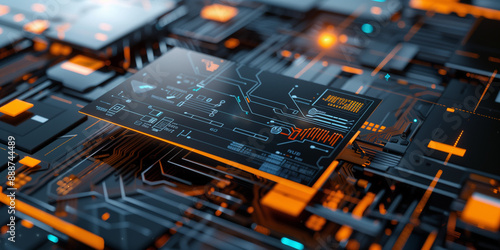 Futuristic Business Card Mockup for Tech Professionals with Modern Design on High-Tech Background – Innovative Branding for the Technology Sector