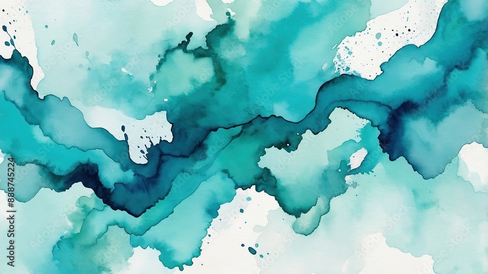 Vibrant Teal Splotches Background Vibrant Teal Splotches Background