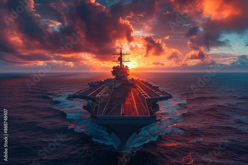 Nuclear powered navy ship webinar  aircraft carrier loaded with fighter jets for troop deployment