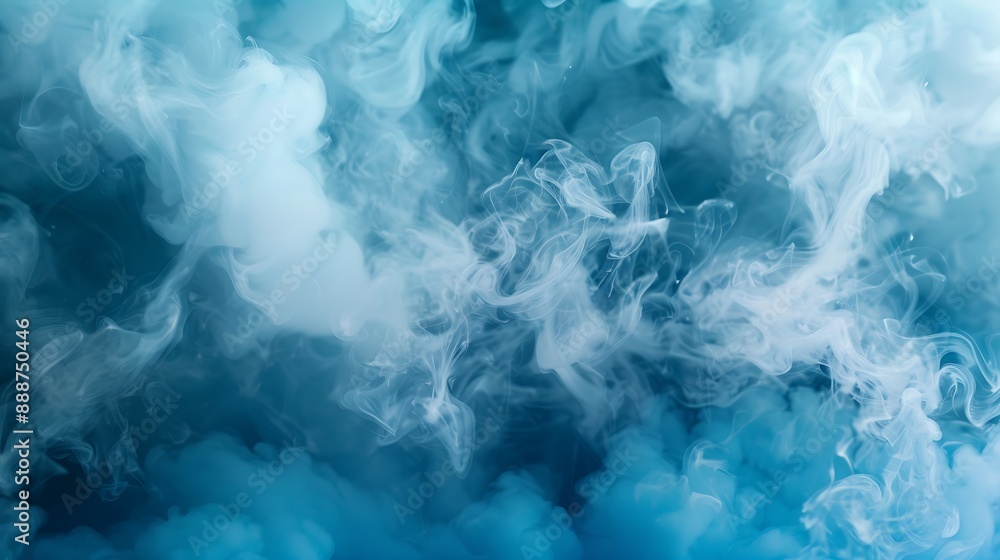 Abstract Blue Smoke Swirls