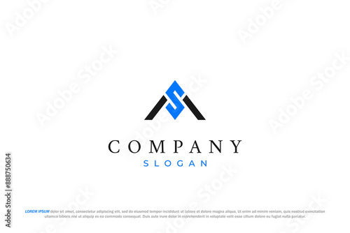 letter s triangle pyramid and plane logo