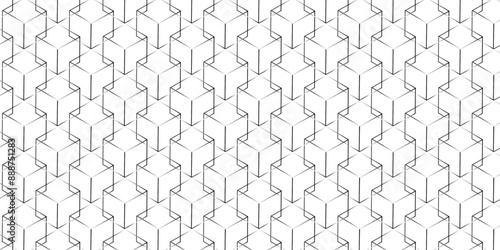 Vector hexagonal illustration seamless grid metal wallpaper wire design. geometric gradient black and white square honeycomb diamond surface background.