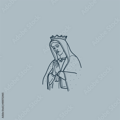 THESE HIGH QUALITY MOTHER MARIA VECTOR FOR USING VARIOUS TYPES OF DESIGN WORKS LIKE T-SHIRT, LOGO, TATTOO AND HOME WALL DESIGN
