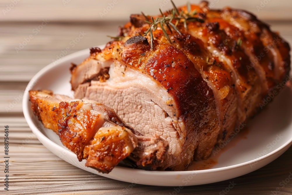 Pork on plate Pork on plate