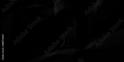 Abstract black crumpled paper background texture pattern overlay. wrinkled high resolution arts craft and Seamless black crumpled paper wrapper backdrop texture.	
