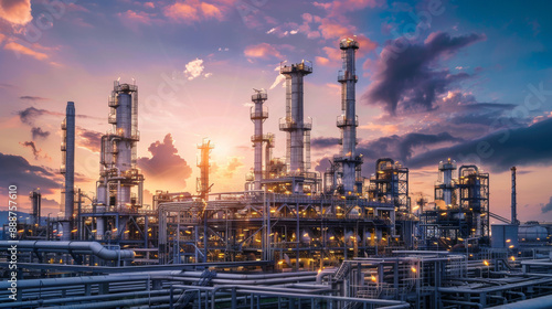 Wallpaper Mural A large industrial plant with many tall towers Torontodigital.ca