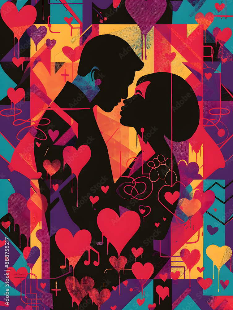Valentine's Day cartoon cards. Generative AI Illustration Valentine's Day cartoon cards. Generative AI Illustration