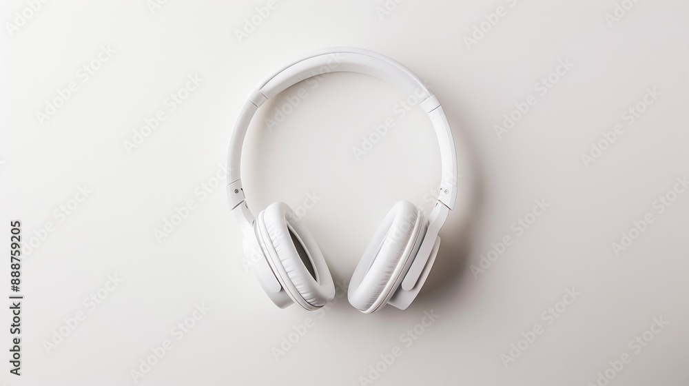 Isolated white wireless headphones on a white background Isolated white wireless headphones on a white background
