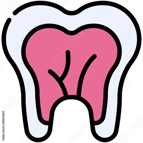 tooth filled line icon