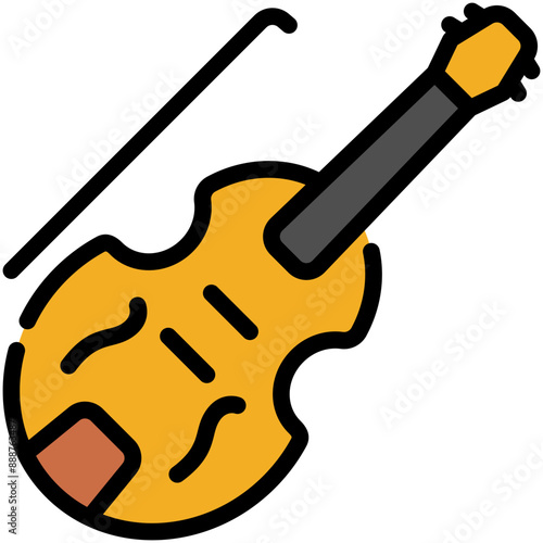 violin filled line icon