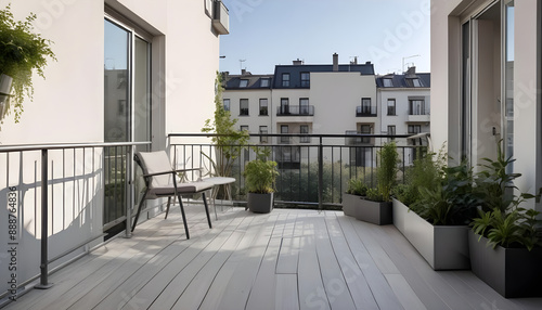 cozy balcony of a modern apartment balcony with aluminum railings 2