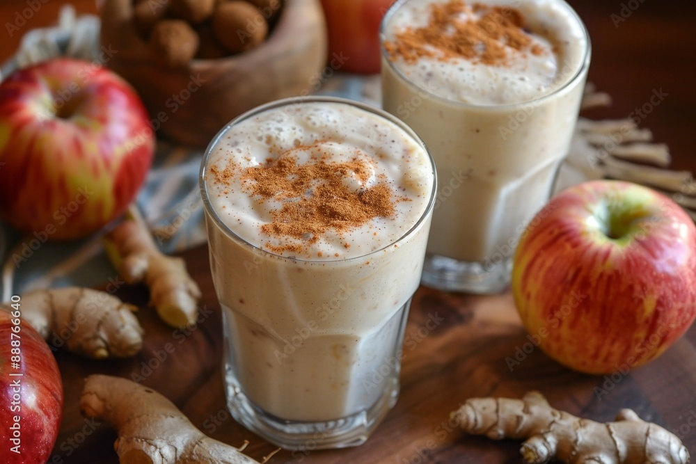 Spicy smoothie made with homemade apple and ginger Spicy smoothie made with homemade apple and ginger