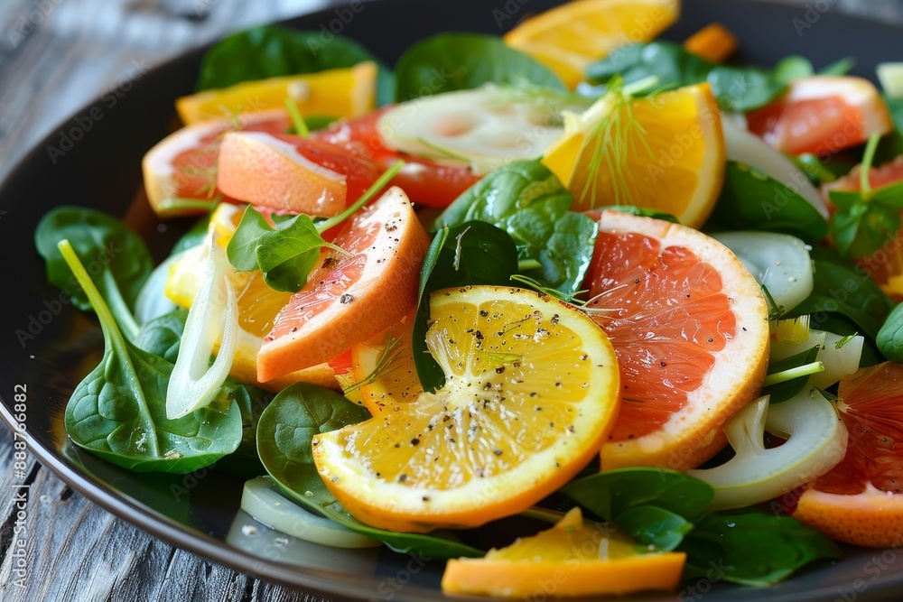 Spinach salad with star fruit and fennel Spinach salad with star fruit and fennel