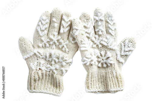 Pair of warm mittens isolated for winter fashion photo