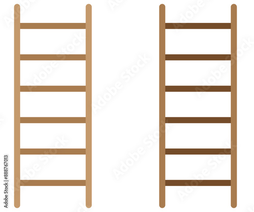Wooden Step Ladder for Construction. Vector Illustration.