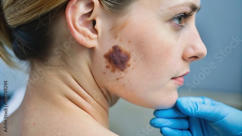 birthmark / A medical consultation at the Removal of nevus.
 photo