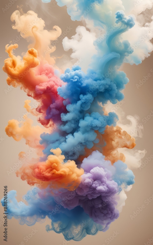 Fototapeta premium Rainbow Smoke 3D Colored Background
