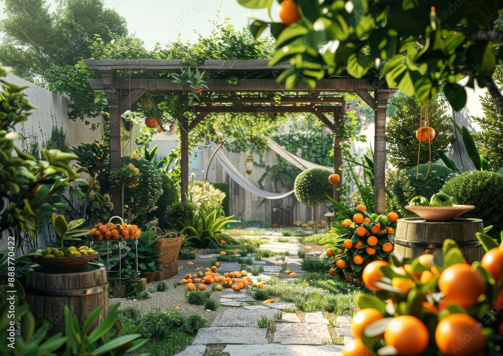 Obraz premium Lush Indoor Garden with Variety of Plants