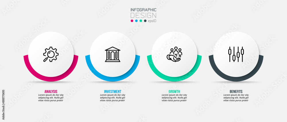 Business concept infographic template with option.
Business concept infographic template with option.