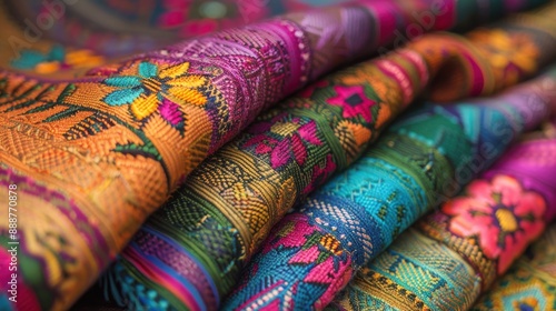 Colorful Traditional Textile Fabric Patterns  © Rumpa