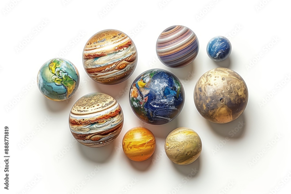 Obraz premium Fantasy depiction of planets in alignment dynamic and imaginative design modern and striking visual impact cosmic and whimsical atmosphere