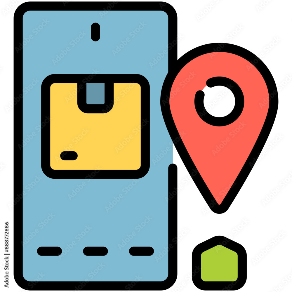 mobile shipping filled line icon mobile shipping filled line icon